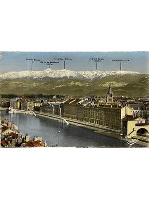Grenoble – Vue générale et chaîne des Alpes – Artaud n° 998 – CPSM 1957
