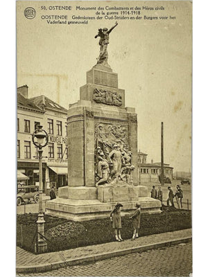 Ostende – Monument des Combattants et Héros civils 1914-1918 – CPA Albert n° 50