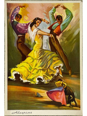 Carte postale – Alegrías – danse espagnole et corrida – carte illustrée C.Y.Z. 516/A