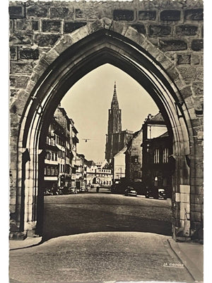 Strasbourg – Porte de l'Hôpital, rue d'Or et cathédrale – CPSM 1956