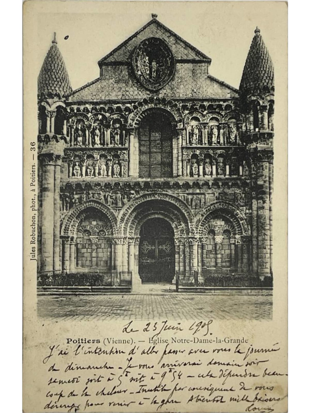 Recto de la carte postale