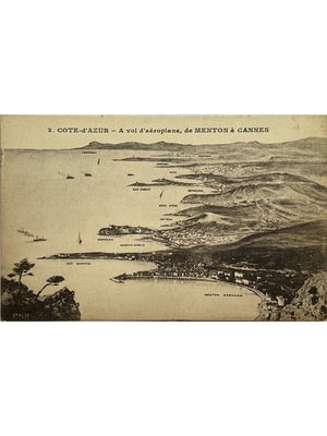 Côte d'Azur de Menton à Cannes à vol d'aéroplane – CPA Giletta n°2