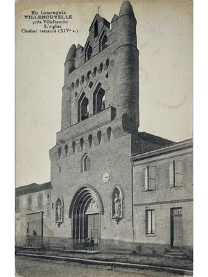 Villenouvelle – Église et clocher restauré du XIVe siècle – CPA ancienne