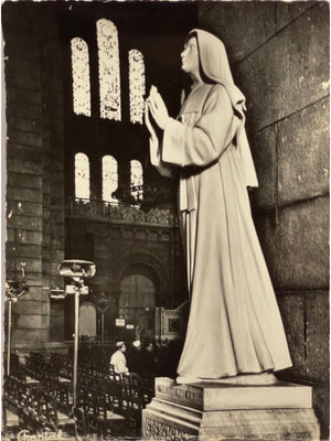 Paris – Sacré-Cœur, statue de sainte Marguerite-Marie Alacoque – CPSM