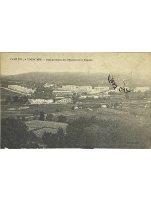 Carte postale – La Courtine – Camp militaire, baraquements des officiers et 1re brigade – 1917
