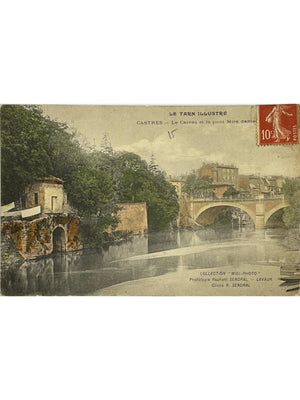 Castres (Tarn) – Le Carras et le pont Miredames – CPA colorisée