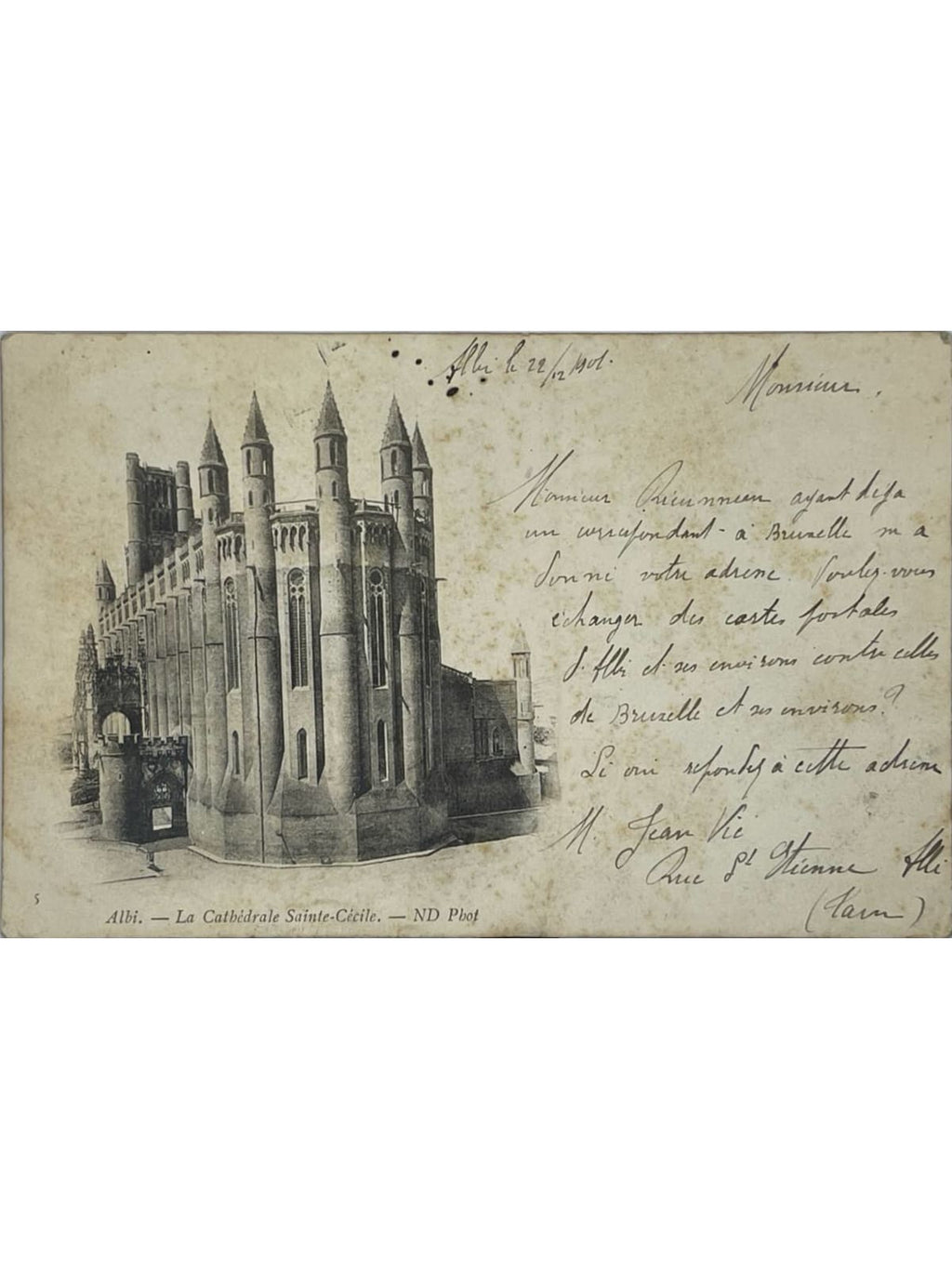 Recto de la carte postale