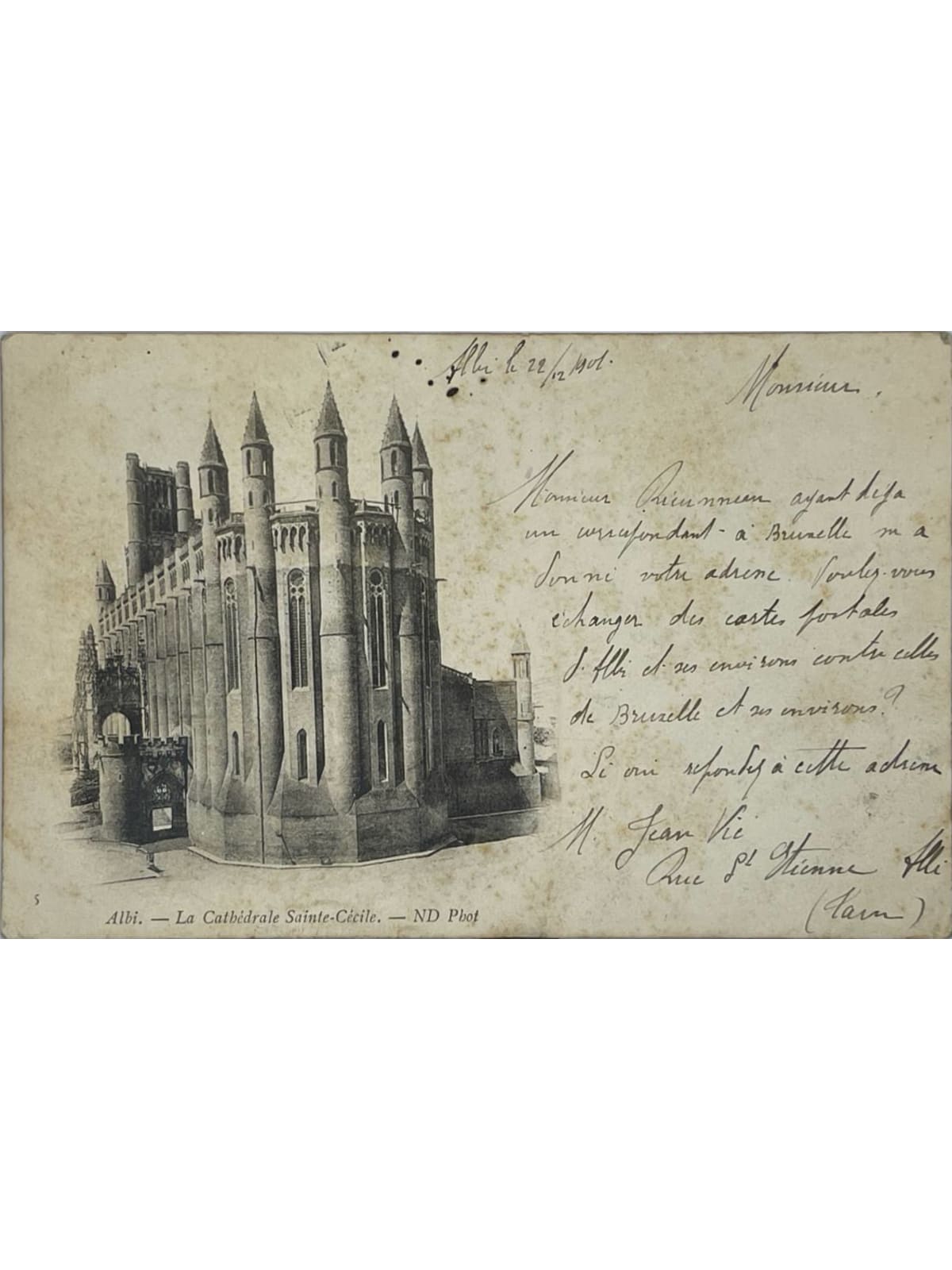 Recto de la carte postale