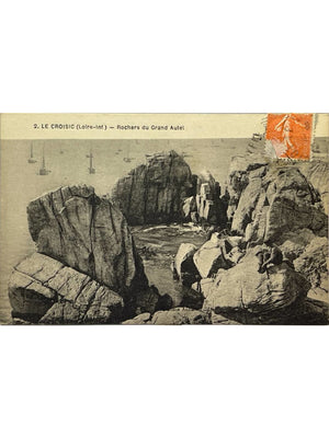 Le Croisic – Rochers du Grand Autel – CPA circulée en 1923