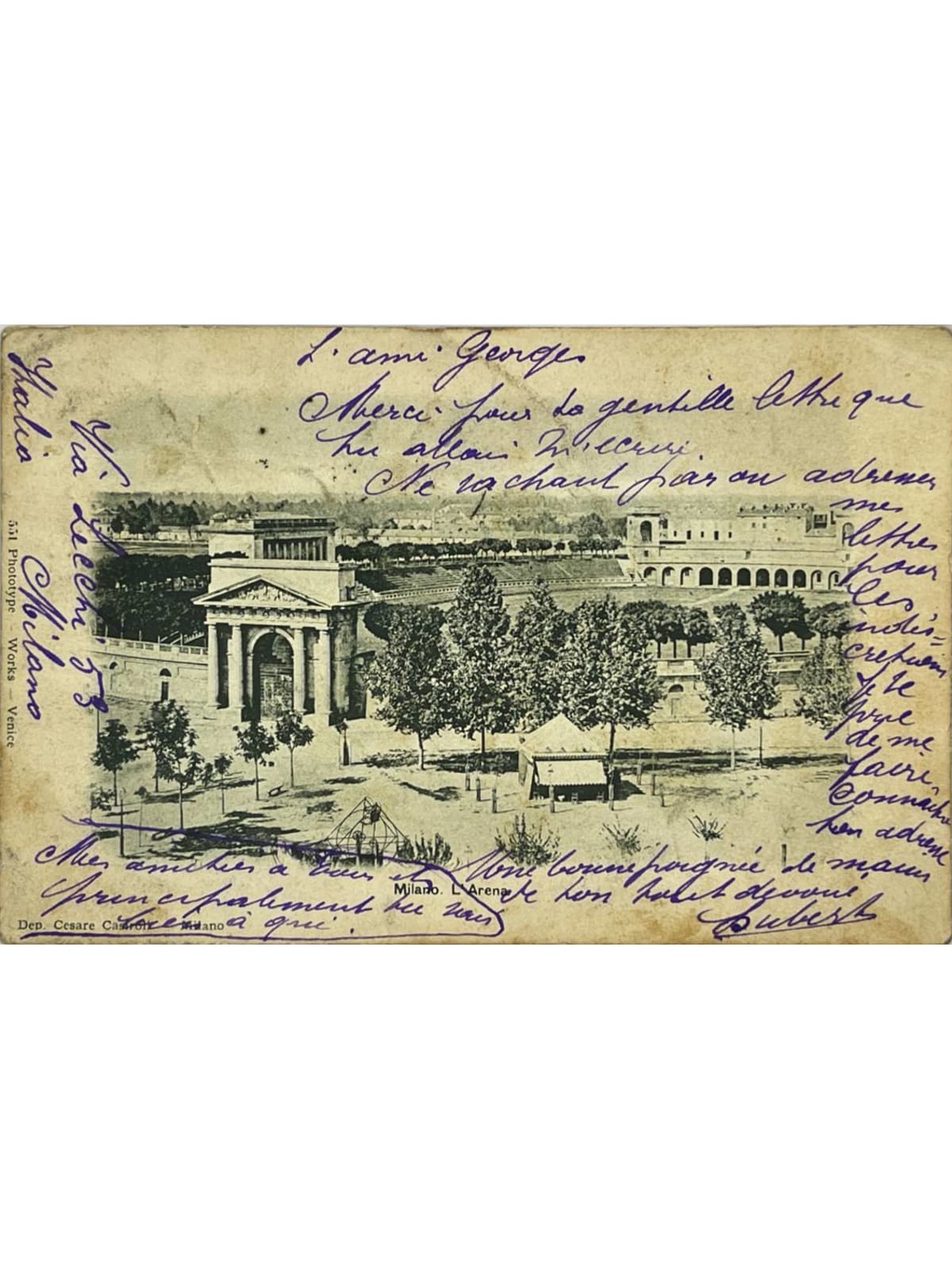 Recto de la carte postale