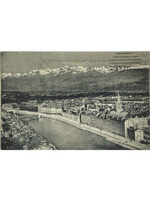 Grenoble – Vue générale et chaîne des Alpes – CPA de 1916