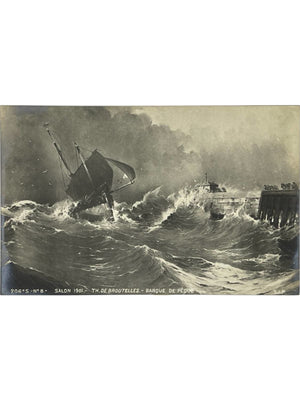 Salon 1901 – Barque de pêche par Théodore de Broutelles – CPA