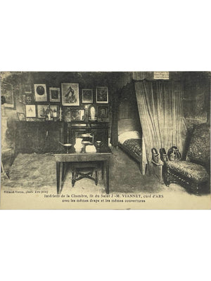 Ars-sur-Formans – Chambre et lit du saint Curé d'Ars Jean-Marie Vianney – CPA