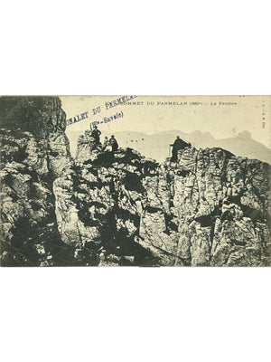 Sommet du Parmelan – La Fenêtre et excursionnistes – Haute-Savoie – CPA n°108