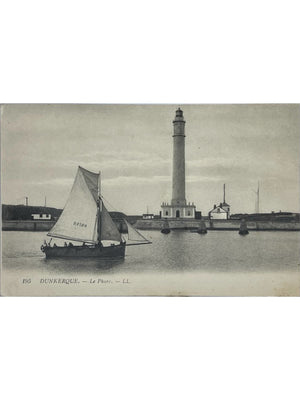 Dunkerque – Le phare et un voilier – CPA n° 195 L.L.