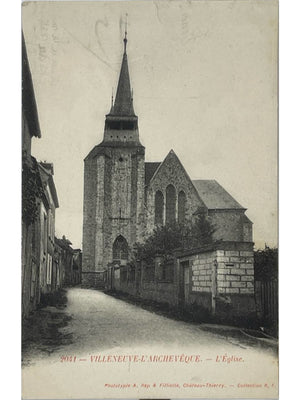 Villeneuve-l'Archevêque (Yonne) – L'église – CPA ancienne n° 2041