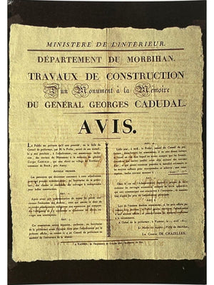 Brec'h – Affiche de 1825 pour le monument Georges Cadoudal – Carte n° 36