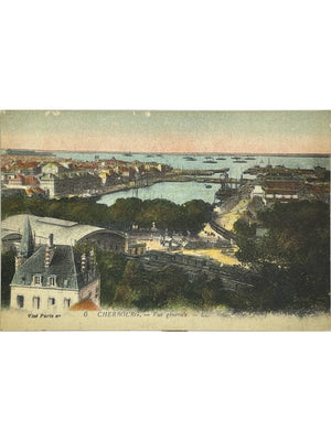 Cherbourg (Manche) – Vue générale du port – CPA colorisée n° 6