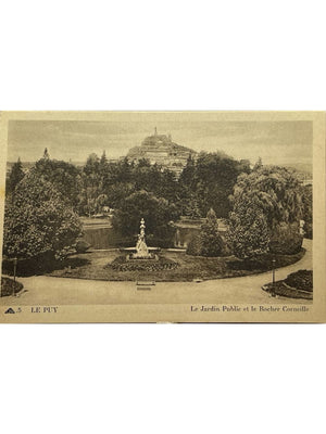 Le Puy-en-Velay – Jardin public et Rocher Corneille – CPA ancienne
