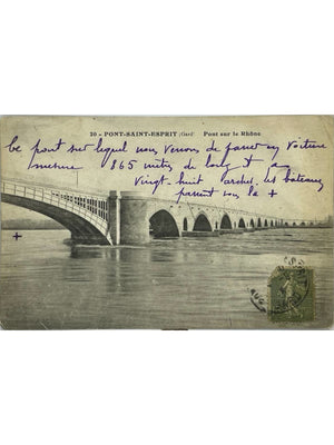Pont-Saint-Esprit (Gard) – Pont sur le Rhône – CPA 1919
