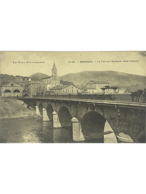 Bessèges (Gard) – Pont et église du Haut-Travers – CPA n° 5199
