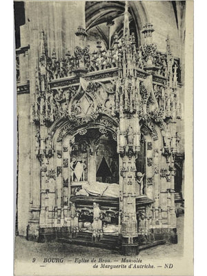 Bourg-en-Bresse – Église de Brou, mausolée de Marguerite d'Autriche – CPA ND n° 9