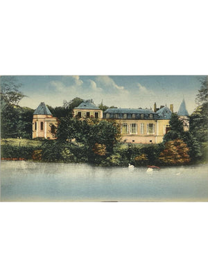 Carte postale ancienne – Château au bord d’une pièce d’eau – 1935