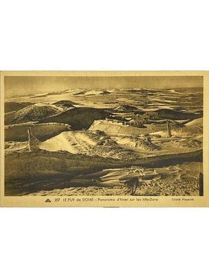 Puy-de-Dôme – Panorama d’hiver sur les monts Dore – Cliché Plazanet – CPA n° 207