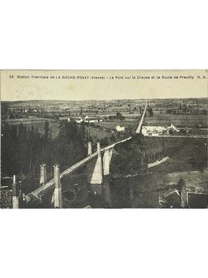 La Roche-Posay – Pont sur la Creuse et route de Preuilly – CPA n°22