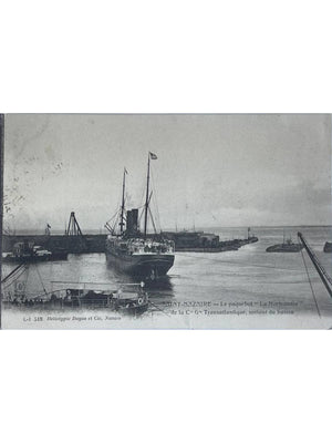 Saint-Nazaire – Paquebot La Normandie sortant du bassin – CGT – CPA