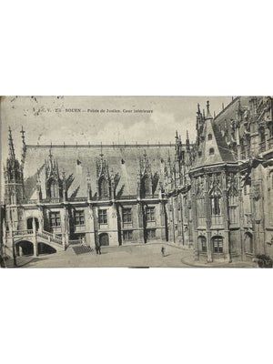 Rouen – Palais de Justice, cour intérieure – CPA C.V. 275, 1907
