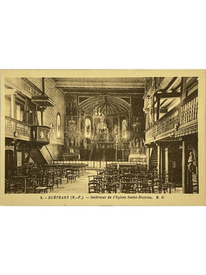 Guéthary – Intérieur de l'église Saint-Nicolas – CPA ancienne