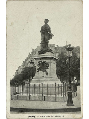 Paris – Monument à Alphonse de Neuville, place de Wagram – CPA ancienne