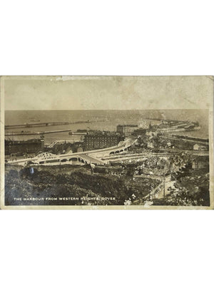 Dover – The Harbour from Western Heights – Vue du port – CPA anglaise