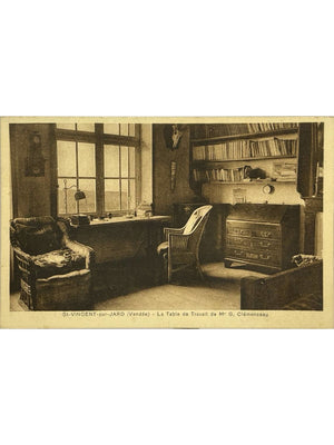 Carte postale – Saint-Vincent-sur-Jard – Table de travail de Georges Clemenceau à Bel-Esbat