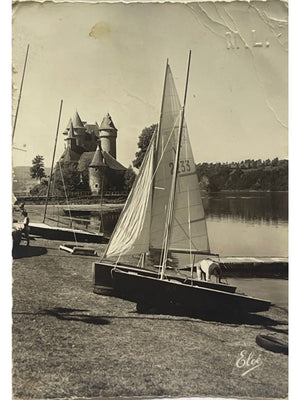 Lanobre – Château de Val et voiliers, lac de Bort-les-Orgues – CPSM
