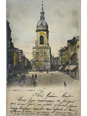 Amiens – Le Beffroi, vue animée – CPA LL n° 47, 1905