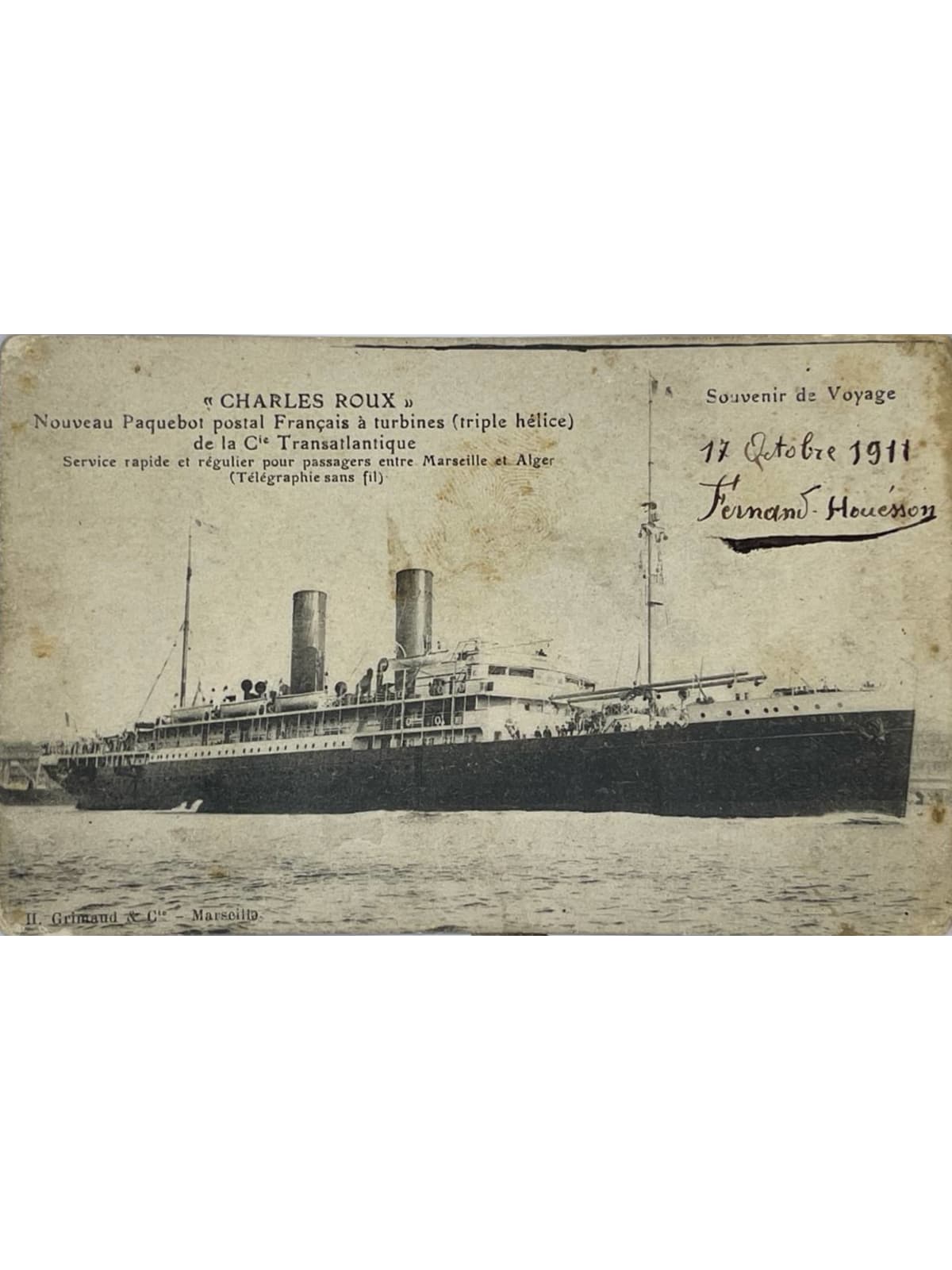 Recto de la carte postale