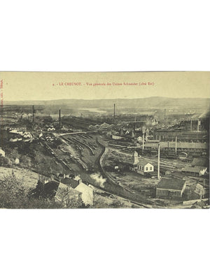 Le Creusot – Vue générale des usines Schneider côté Est – CPA n° 4