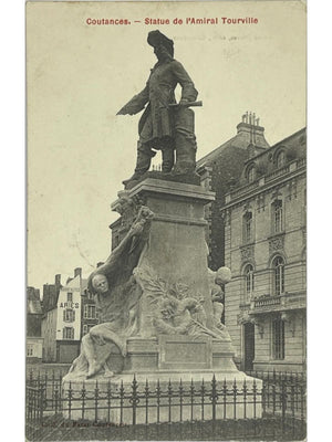 CPA Coutances – Statue de l'amiral Tourville – 1909