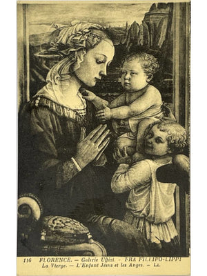 Florence – Galerie des Offices – La Vierge et l'Enfant de Fra Filippo Lippi – CPA