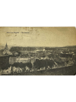 Pont-sur-Yonne (89) – Vue générale et église – CPA années 1920