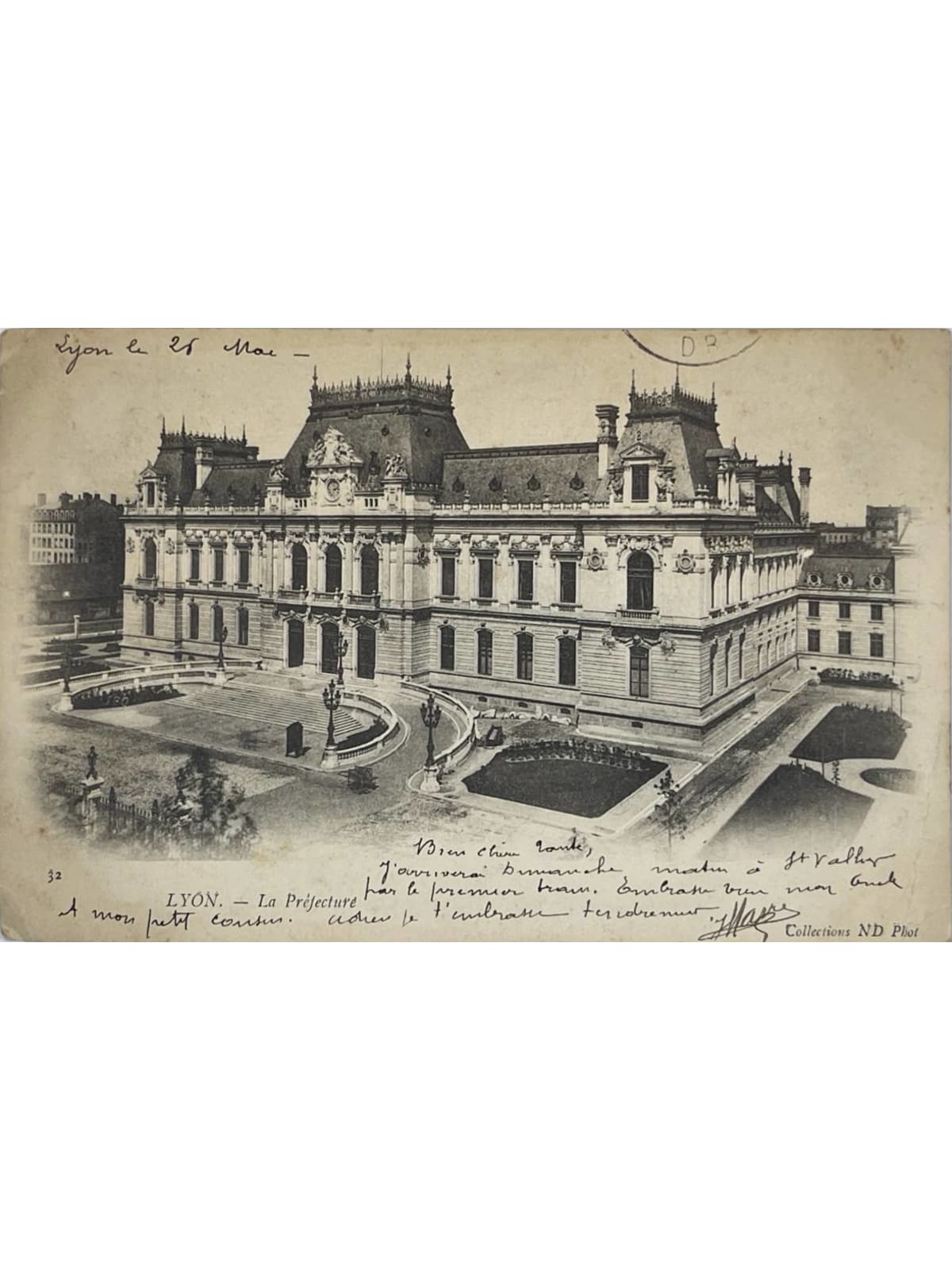 Recto de la carte postale
