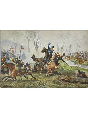 Carte postale – Möckern 1813 – Cavalerie prussienne – Illustration A. v. Roessler