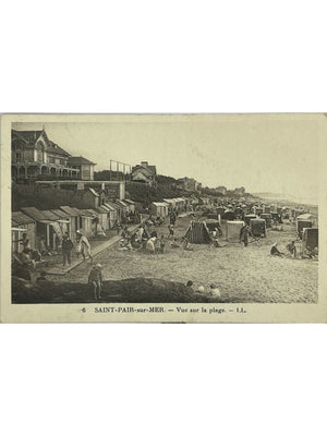 Saint-Pair-sur-Mer – Plage animée et cabines de bain – CPA n° 6