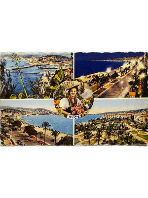 Carte postale – Nice – Port et Promenade des Anglais – Carte multivues, 1955