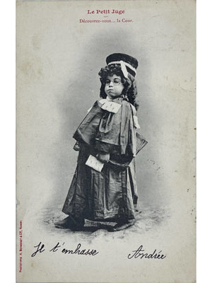 Le Petit Juge – Enfant en costume de magistrat – Bergeret Nancy – CPA