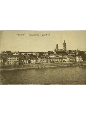 Tournus – Vue générale, Quai Nord et abbaye Saint-Philibert – CPA
