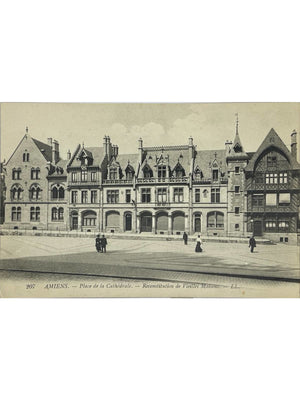 Amiens – Place de la Cathédrale et vieilles maisons – CPA LL n° 207