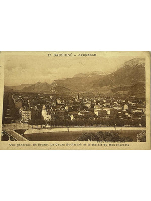 Grenoble – Saint-Bruno, cours Saint-André et massif du Moucherotte – CPA 1926